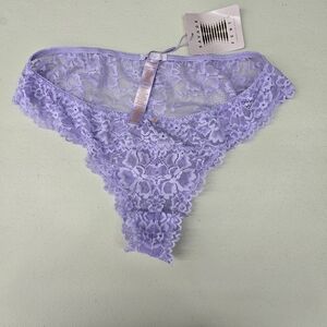 Brand New Floral Lace Cheeky Panty  Purple Lavender size L